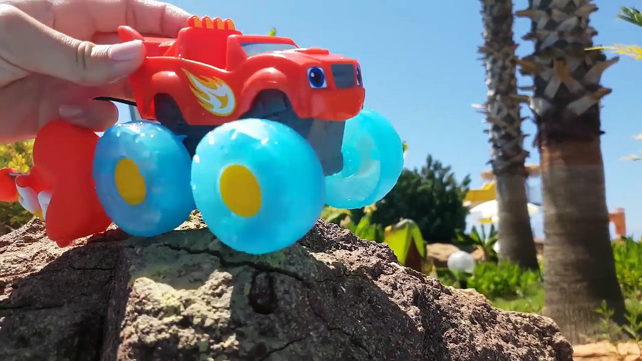 On Water Hills Monster Truck BLAZE and NICK TURBO. LEARN COLORS. EDUCATIONAL VIDEO FOR KIDS-r54RDRQQR3w