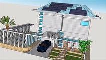 Architecture: Detached Residential Building Sketchup Animation in 4k