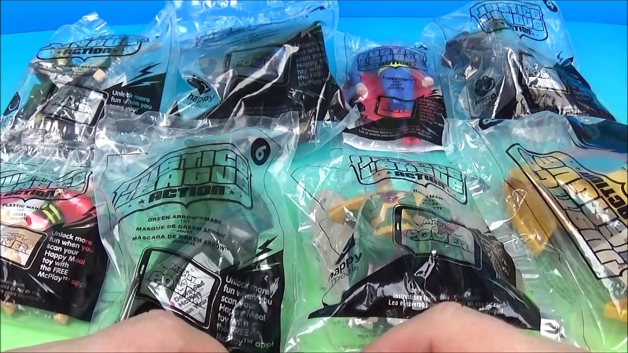 DC JUSTICE LEAGUE ACTION SET OF 8 McDONALDS 2016 HAPPY MEAL TOYS VIDEO REVIEW-7Ceh5WR9pq0