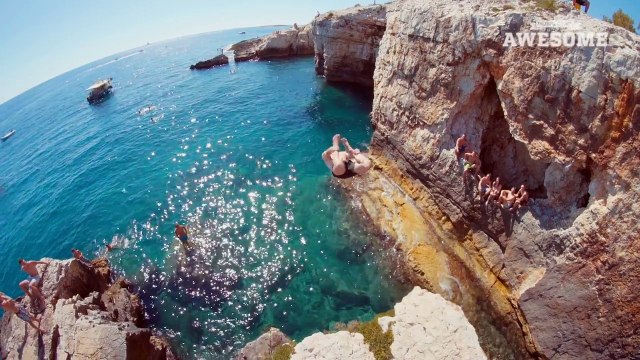 Extreme Cliff Jumping & Giant Rope Swing _ Daredevils