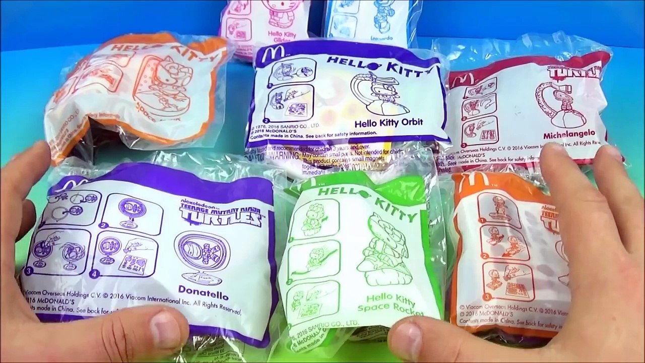 HELLO KITTY and TEENAGE MUTANT NINJA TURTLES IN SPACE 2016 McDONALDS SET OF 8 VIDEO REVIEW-83Ye23LUGlo