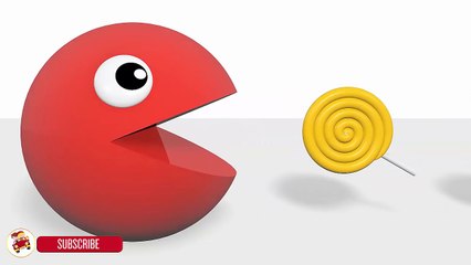 Learning Colors with 3D Pacman Lollipop for Kids Children Toddlers - Cars For Kids TV