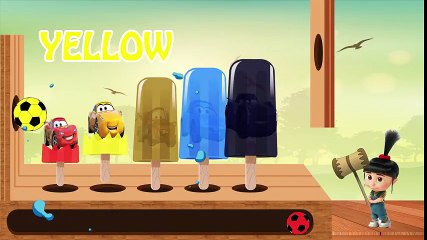 Bad Baby save McQueen in the Ice Cream - Learn Colors with HAMMER XYLOPHONE Soccer Balls for Kids