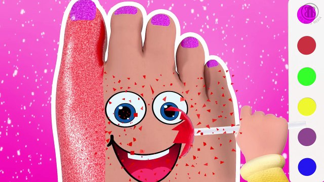 Learn Colors for Children with FOOT PAINTING Crying for LOLLIPOPS - BABY Rhymes Finger Family Song 2