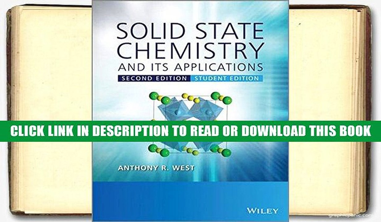 Ebook Full Solid State Chemistry and its Applications Read Book