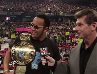 Steve Austin attacks The Rock and the Corporation with a Beer Truck