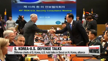 Download Video: Defense chiefs of S. Korea, U.S. hold talks in Seoul on N. Korea, alliance