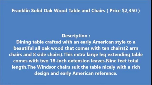 Dining Table and Chairs, Franklin Table Set l Maryland,New Jersey, Virginia, Pennsylvania