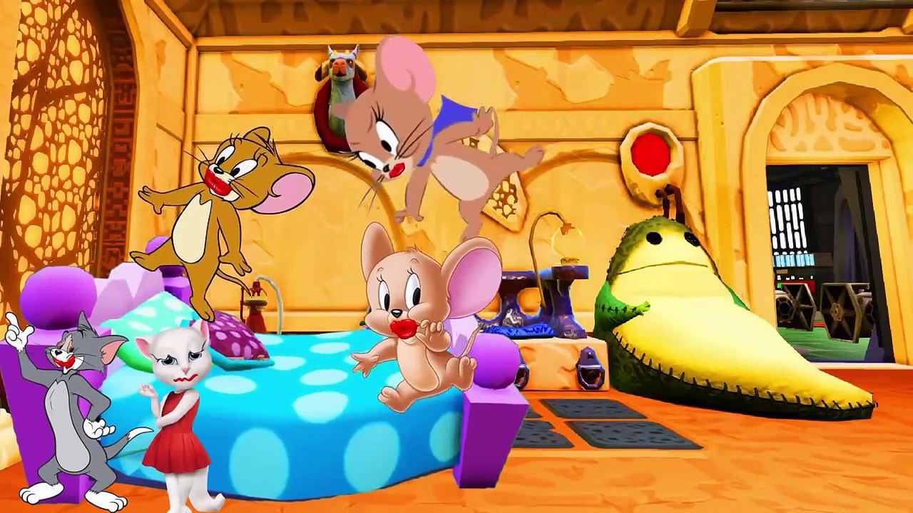 Tom and Jerry Finger Family Coloring - Five Little Monkeys Jumping On The Bed Nursery Rhymes