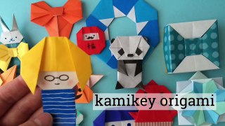 折り紙　ねこのしおり　Cat Bookmark Origami（カミキィ kamikey)