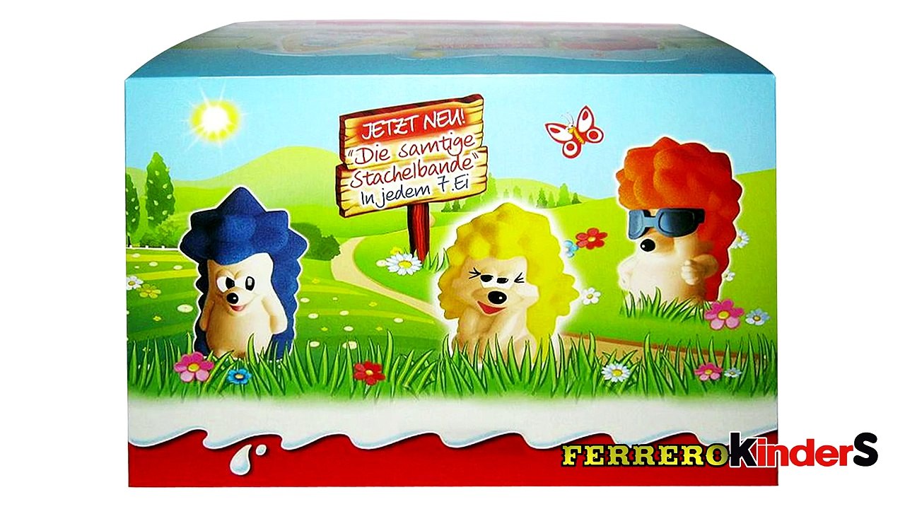 Открываем пасхальные киндер сюрприз (Бархатные Ежики) Германия Ostern new Die samtige Stachelbande