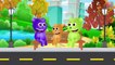 Mega Gummy Bear Racing Policeman Car Crashing & Finger Family Song Nursery Rhymes For Kids