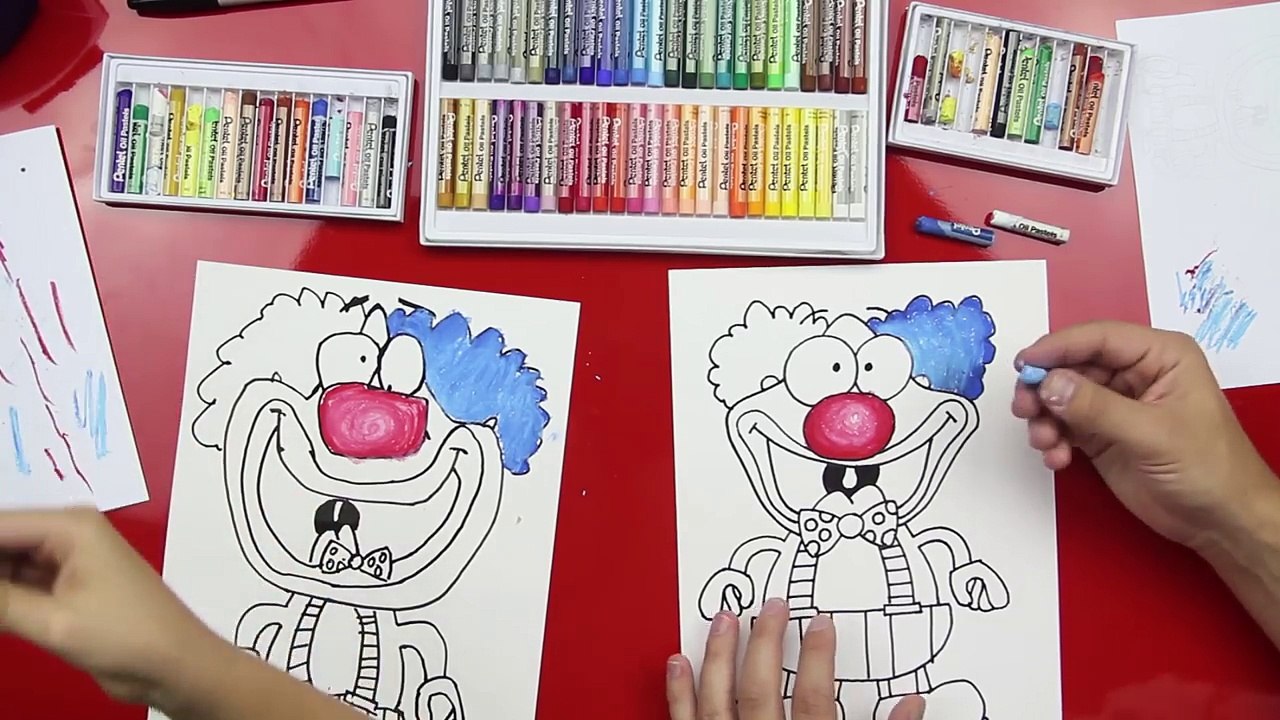 How To Color A Clown With Oil Pastels