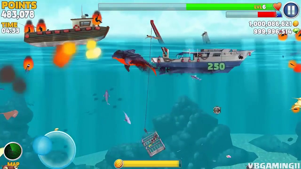 Hungry Shark Evolution PYRO vs BIG DADDY, ICE SHARK, MEGALODON, MR SNAPPY, And ROBOSHARK 2016