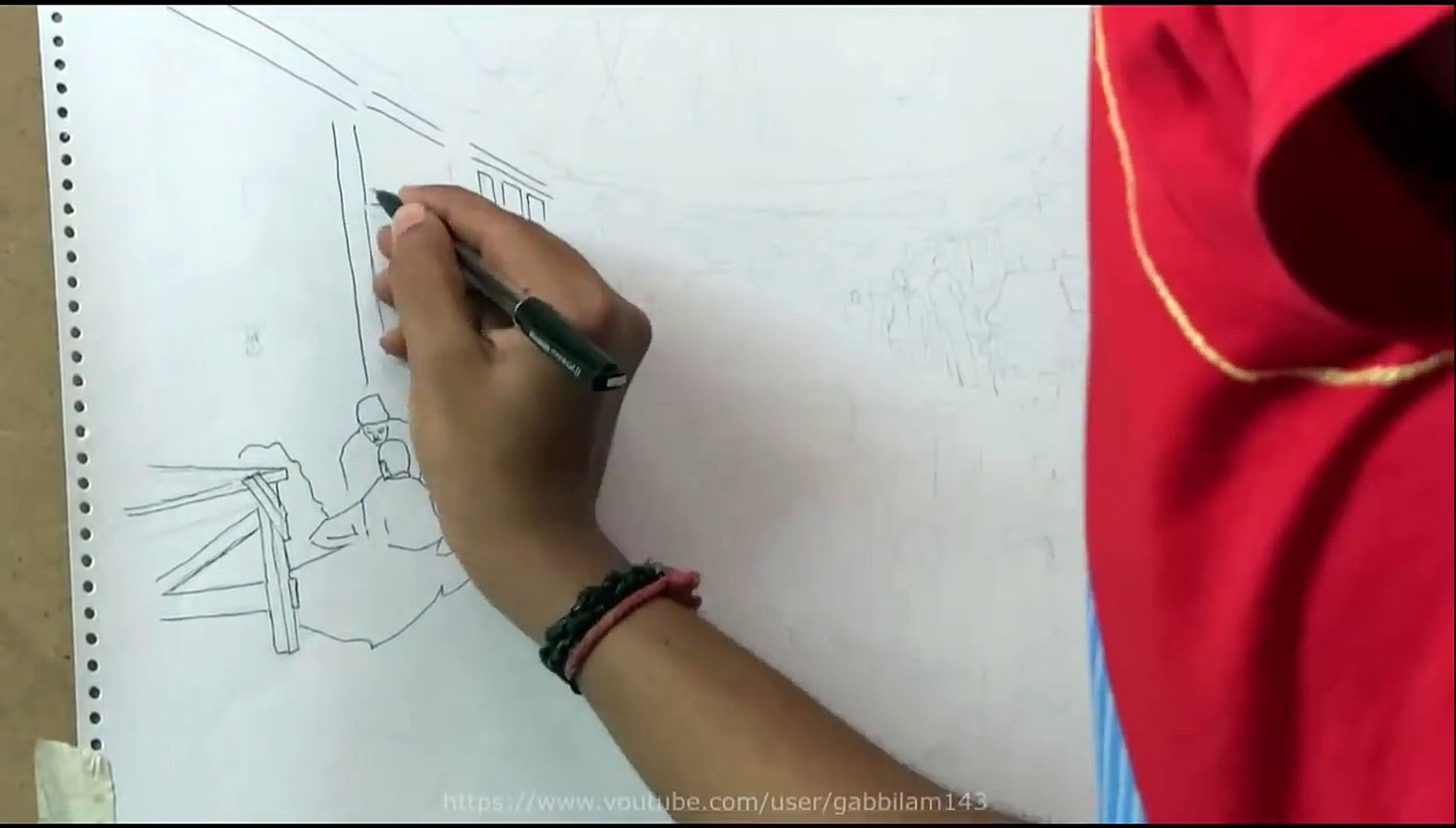 Vegetable Market Sketch