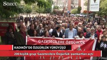 Kadıköy’de “Tutuklu Gazeteciler İçin Özgürlük” yürüyüşü