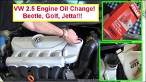 Vw Beetle Jetta Golf 2.5 Oil Change. How to Change Oil on VW New Beeltle 2.5 2006 - new