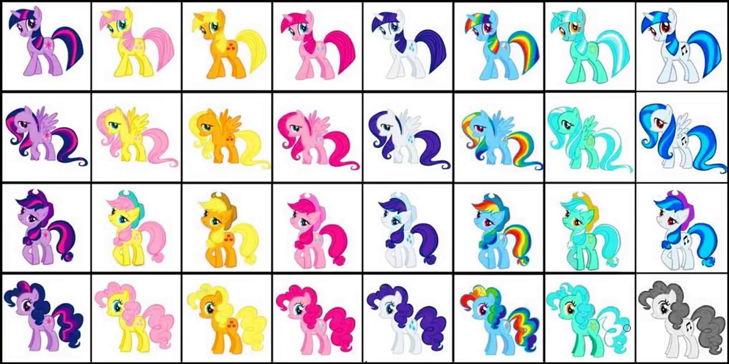 My Little Pony Transforms - Color Swap Mane 6 More Ponies ALL Colors - MLP Coloring Videos For Kids