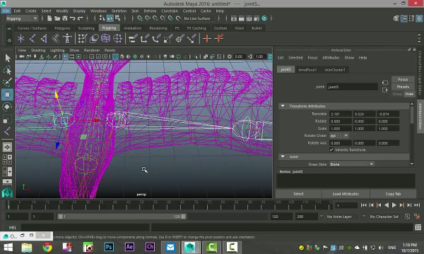 Maya 2016 tutorial : Rigging a bird with IK handles and curves