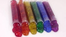 DIY How To Make Colors Rainbow Water Drop Gummy Pudding Jelly Learn Colors Glitter Slime Clay