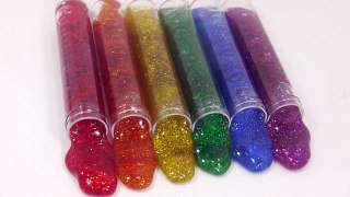 DIY How To Make Colors Rainbow Water Drop Gummy Pudding Jelly Learn Colors Glitter Slime Clay