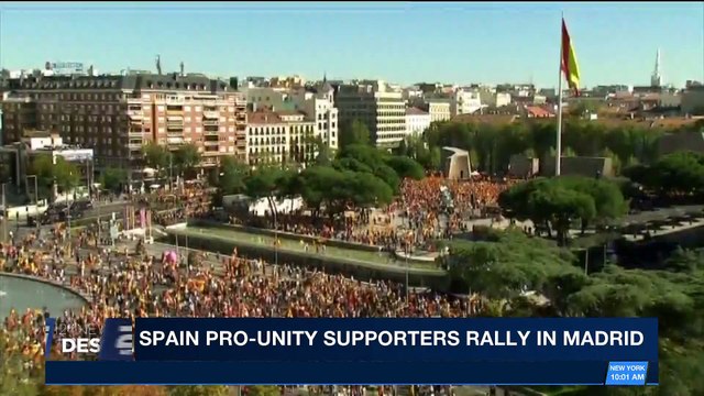 i24NEWS DESK | Spain pro-unity supporters rally in Madrid | Saturday, October 28th 2017