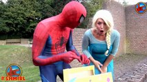 Frozen Elsa Makeup DISASTER LIPSTICK CHALLENGE! w/ Spiderman vs Joker Villain! Superhero Fun