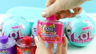 Opening LOL DOLLS Series One and Jolly Rancher Bubble Bath