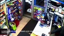 Il chasse des voleurs armés de couteaux avec une bouteille d'alcool ! (vidéo)