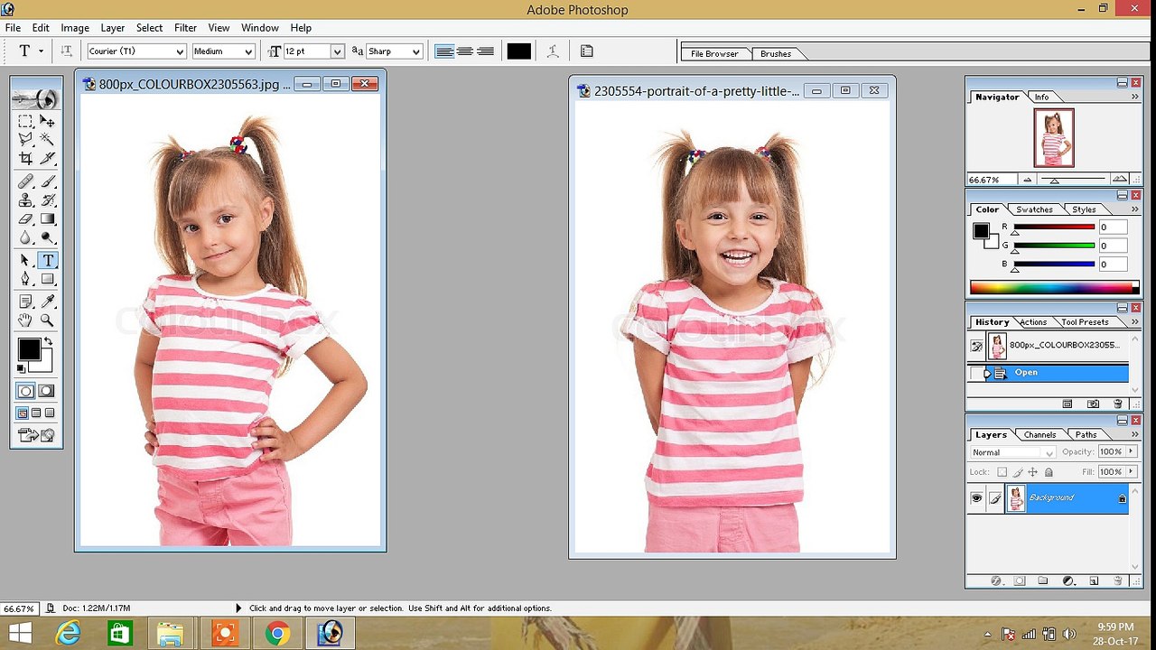 How to combine pictures into one  ( adobe photo shop )