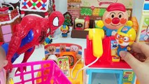호빵맨 편의점 계산대 놀이 뽀로로 와 스파이더맨 장난감 Baby Doll & Anpanman Shopping Market Cash Register Toy spiderman