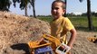 Toy Trucks for Kids: Bruder Excavators + Dump Truck Digging Playing in Dirt Pile - JackJackPlays