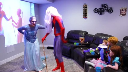 Baby Frozen Elsa vs Old Spiderman vs Maleficent & The Joker Vs Batman & Ariel & Frozen Anna