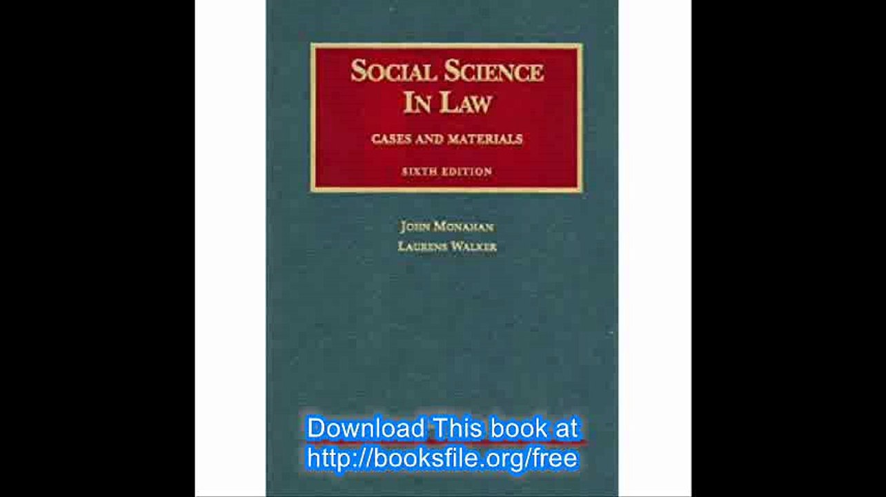 Social Science in Law (University Casebooks)