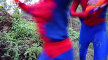 Spiderman SAW Giant Spider BITE Superhero! Hulk Joker Spiderman Become Spider Attack Fun Movie IRL