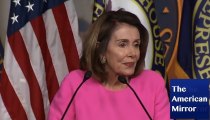 Nancy Pelosi mutters 'oh God' when asked question about guns. Has brain freeze.