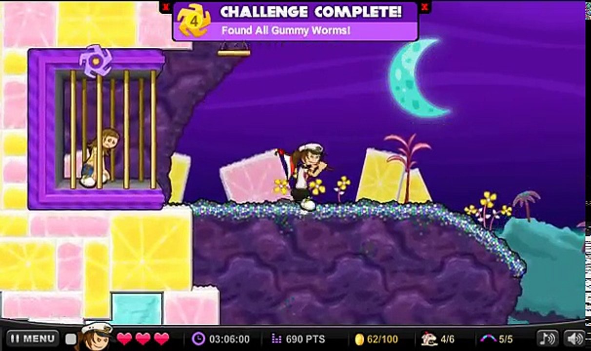 Papa Louie 3: When Sundaes Attack 100% Walkthrough - Level 2: Gummy Grotto - 6/6 Warp Keys