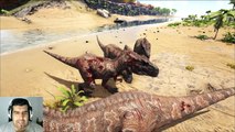 ARK Survival Evolved Albertosaurus VS Carno Batalla dinosaurios arena gameplay español