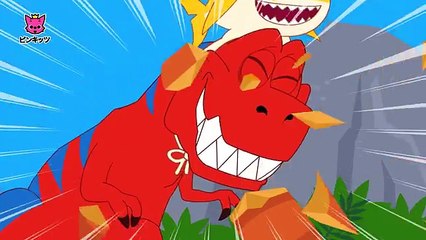 ティラノサウルスたちのサメのかぞく_ どうぶつのうた _ ピンキッツ童謡