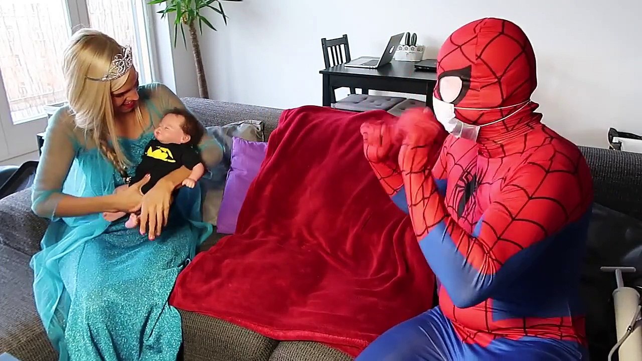 Bad Silicone Baby vs DOCTOR! Baby is Sick Avatar! w/ Frozen Elsa Spiderman Joker Hulk Superhero Fun