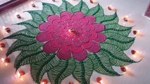 Beautiful Red Flower Rangoli Designs - Colourful Designs for Competition And Festivals - By Maya!