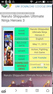 วิธีโหลดเกมส์ naruto shippuden ultimate ninja heroes 3 บนมือถือ android (ppsspp)