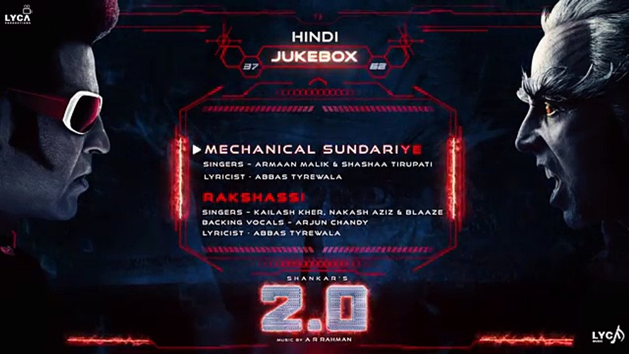 2.0 - Official Jukebox (Hindi)   Rajinikanth, Akshay Kumar   Shankar   A.R. Rahman(360p)