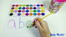 Learn Alphabet Lowercase Letters Videos with Watercolor Paint abcdefghijklmnopqrstuvwxyz