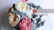 Double Peony & Juniper berry Korean style buttercream flower wreath cake - relaxing cake decorating