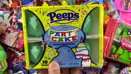 A lot of PEEPS Candy LEARN COLORS & Nursery Rhymes Five Little Ducks