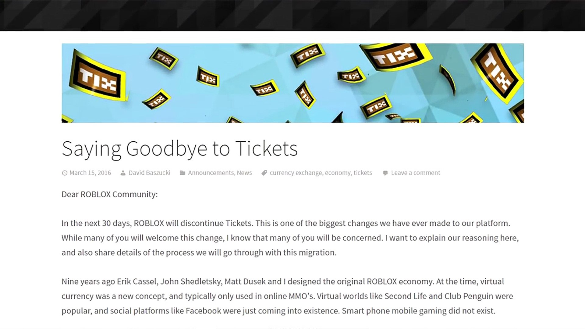 No More Tix Roblox Discussion Video Dailymotion