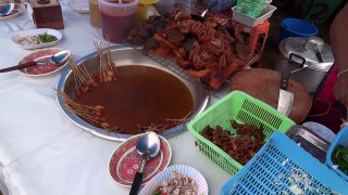 หมูจุ่มพม่าในสังขละบุรี sangkhlaburi street food