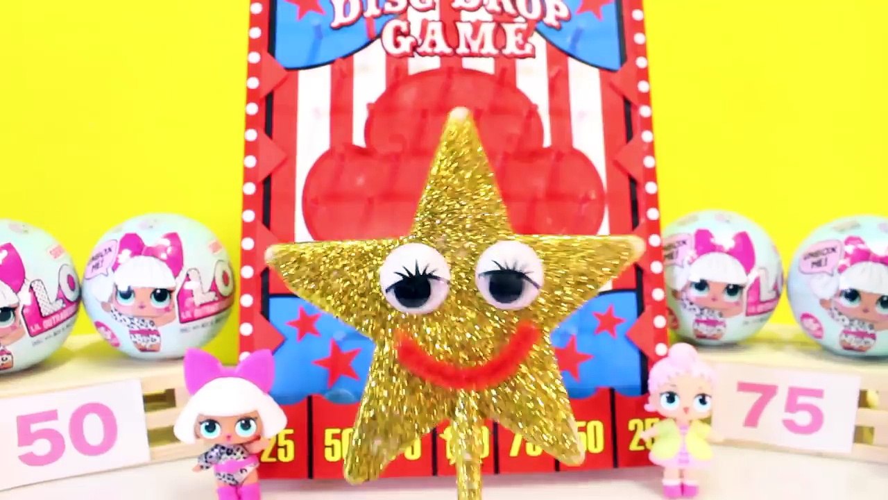 LOL SURPRISE DOLLS Disc Drop Game | Lil Outrageous Littles Baby Dolls Spit Pee Cry Games