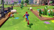 Spiderman Playing with Animals on the Farm with Nursery Rhymes Songs - Old MacDonald had a Farm